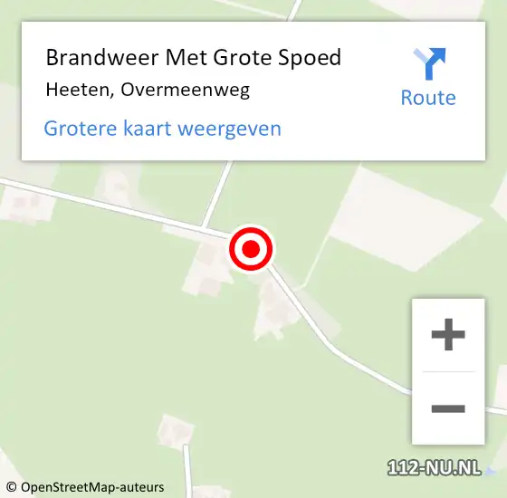 Locatie op kaart van de 112 melding: Brandweer Met Grote Spoed Naar Heeten, Overmeenweg op 17 mei 2017 08:04