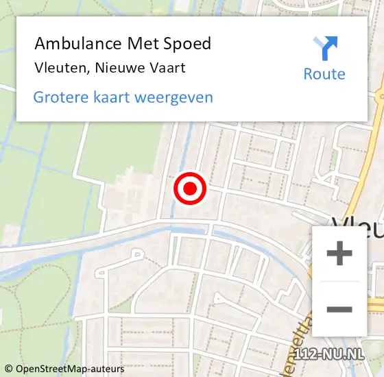 Locatie op kaart van de 112 melding: Ambulance Met Spoed Naar Vleuten, Nieuwe Vaart op 17 mei 2017 08:18