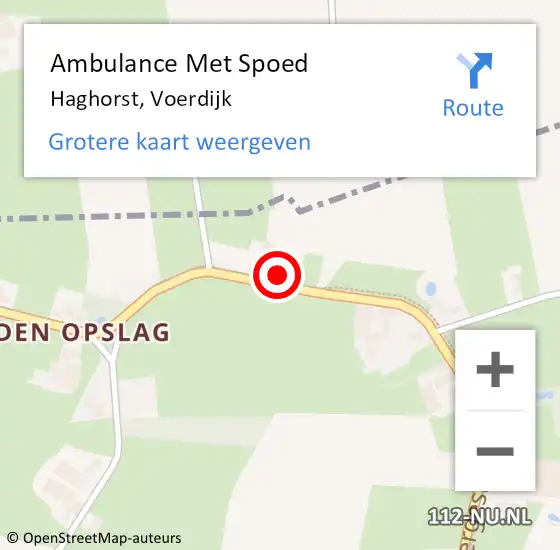 Locatie op kaart van de 112 melding: Ambulance Met Spoed Naar Haghorst, Voerdijk op 17 mei 2017 08:34