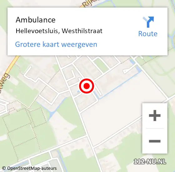 Locatie op kaart van de 112 melding: Ambulance Hellevoetsluis, Westhilstraat op 17 mei 2017 08:46