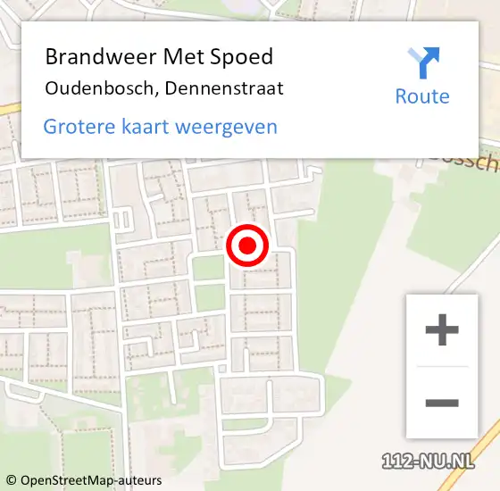 Locatie op kaart van de 112 melding: Brandweer Met Spoed Naar Oudenbosch, Dennenstraat op 17 mei 2017 09:55