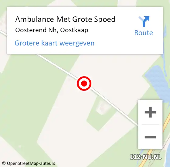Locatie op kaart van de 112 melding: Ambulance Met Grote Spoed Naar Oosterend Nh, Oostkaap op 17 mei 2017 11:08