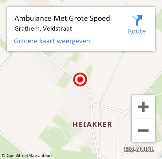 Locatie op kaart van de 112 melding: Ambulance Met Grote Spoed Naar Grathem, Veldstraat op 17 mei 2017 11:46