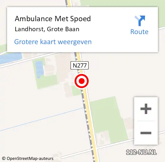 Locatie op kaart van de 112 melding: Ambulance Met Spoed Naar Landhorst, Grote Baan op 17 mei 2017 11:56