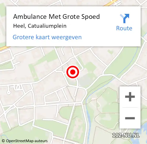 Locatie op kaart van de 112 melding: Ambulance Met Grote Spoed Naar Heel, Catualiumplein op 17 mei 2017 12:09