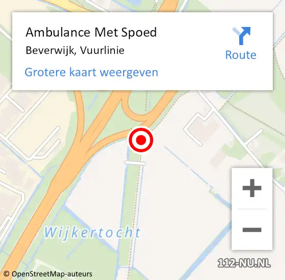 Locatie op kaart van de 112 melding: Ambulance Met Spoed Naar Beverwijk, Vuurlinie op 17 mei 2017 12:42