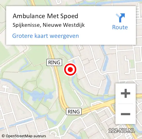 Locatie op kaart van de 112 melding: Ambulance Met Spoed Naar Spijkenisse, Nieuwe Westdijk op 17 mei 2017 12:45
