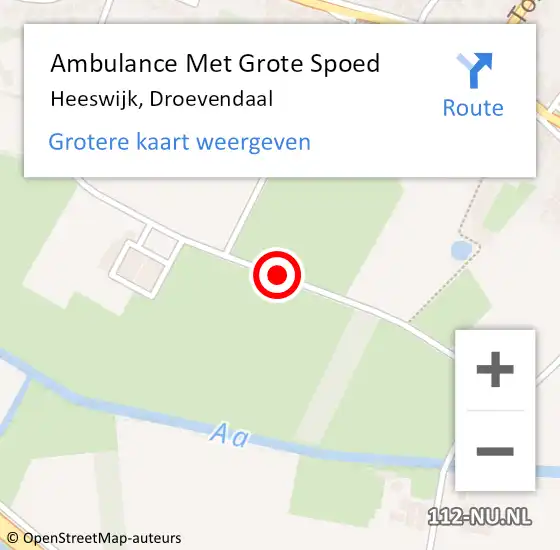 Locatie op kaart van de 112 melding: Ambulance Met Grote Spoed Naar Heeswijk, Droevendaal op 17 mei 2017 13:20