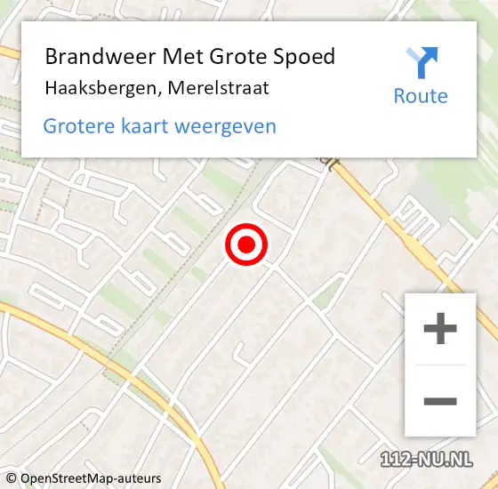 Locatie op kaart van de 112 melding: Brandweer Met Grote Spoed Naar Haaksbergen, Merelstraat op 19 september 2013 21:36