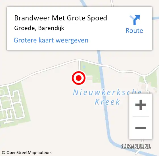 Locatie op kaart van de 112 melding: Brandweer Met Grote Spoed Naar Groede, Barendijk op 17 mei 2017 14:11