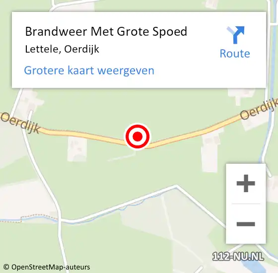 Locatie op kaart van de 112 melding: Brandweer Met Grote Spoed Naar Lettele, Oerdijk op 17 mei 2017 14:30