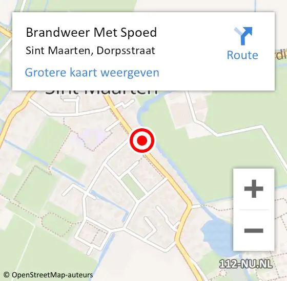 Locatie op kaart van de 112 melding: Brandweer Met Spoed Naar Sint Maarten, Dorpsstraat op 17 mei 2017 14:37