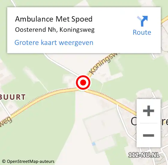 Locatie op kaart van de 112 melding: Ambulance Met Spoed Naar Oosterend Nh, Koningsweg op 17 mei 2017 15:02
