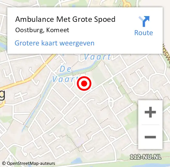 Locatie op kaart van de 112 melding: Ambulance Met Grote Spoed Naar Oostburg, Komeet op 17 mei 2017 15:17