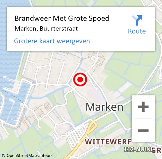 Locatie op kaart van de 112 melding: Brandweer Met Grote Spoed Naar Marken, Buurterstraat op 17 mei 2017 15:37