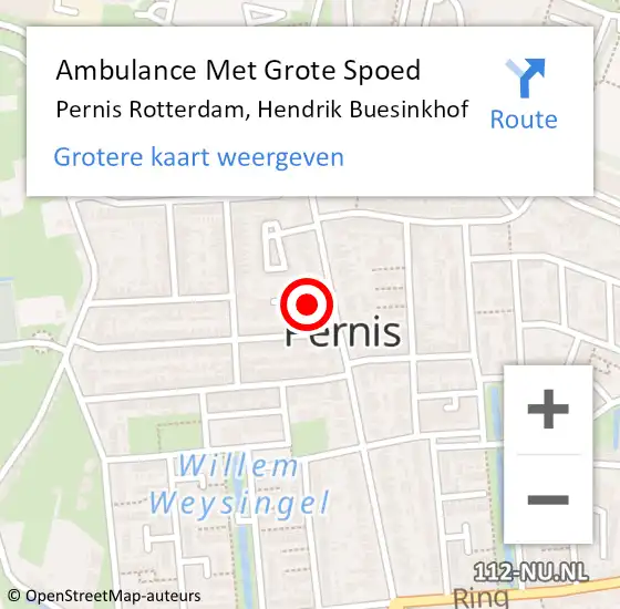 Locatie op kaart van de 112 melding: Ambulance Met Grote Spoed Naar Pernis Rotterdam, Hendrik Buesinkhof op 17 mei 2017 15:56