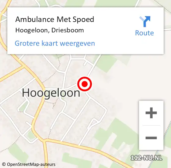 Locatie op kaart van de 112 melding: Ambulance Met Spoed Naar Hoogeloon, Driesboom op 17 mei 2017 16:12