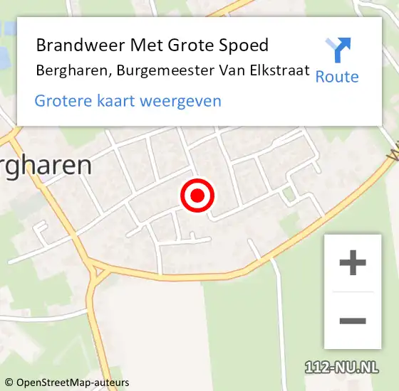 Locatie op kaart van de 112 melding: Brandweer Met Grote Spoed Naar Bergharen, Burgemeester Van Elkstraat op 17 mei 2017 16:19