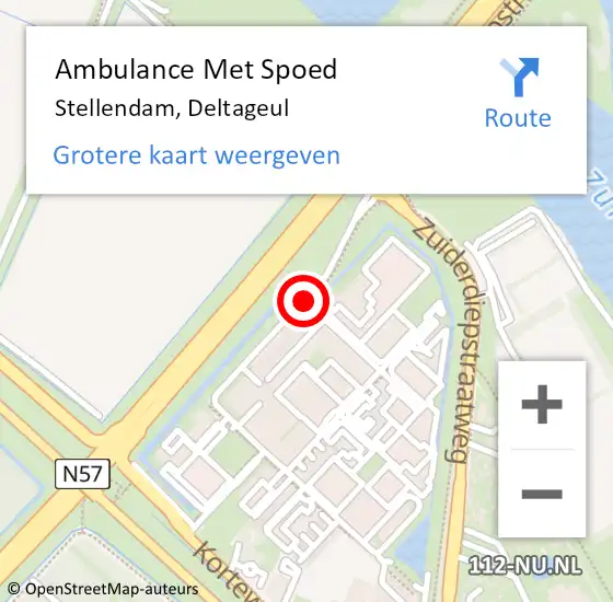 Locatie op kaart van de 112 melding: Ambulance Met Spoed Naar Stellendam, Deltageul op 17 mei 2017 16:44