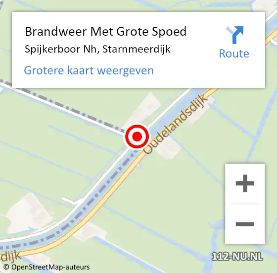 Locatie op kaart van de 112 melding: Brandweer Met Grote Spoed Naar Spijkerboor Nh, Starnmeerdijk op 20 januari 2014 18:37