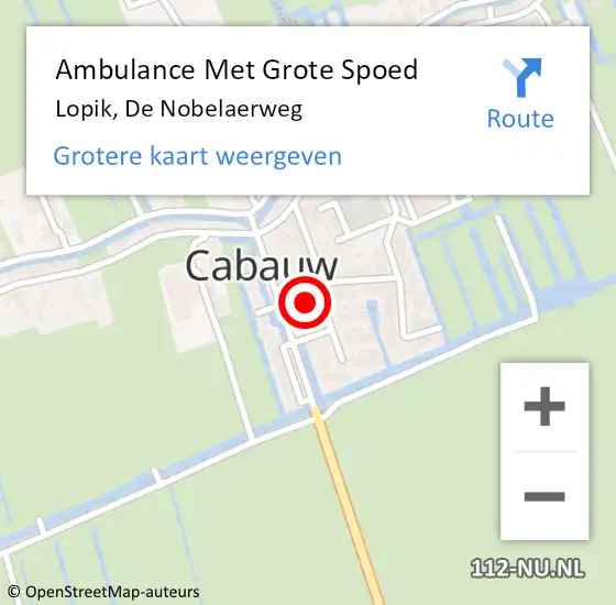 Locatie op kaart van de 112 melding: Ambulance Met Grote Spoed Naar Lopik, De Nobelaerweg op 17 mei 2017 17:02