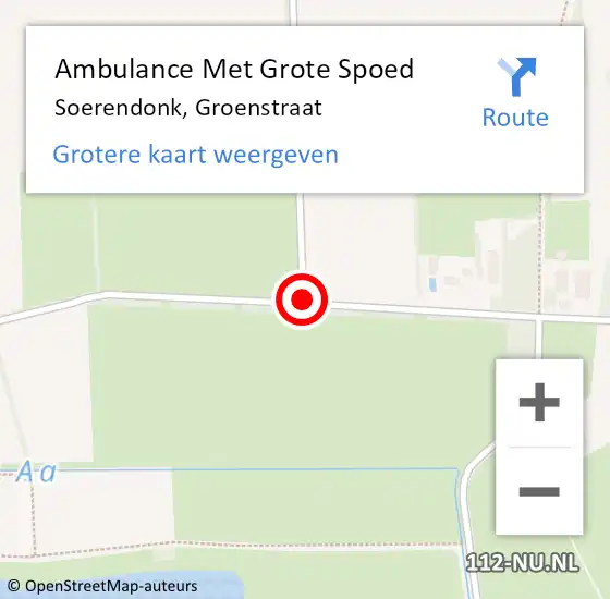 Locatie op kaart van de 112 melding: Ambulance Met Grote Spoed Naar Soerendonk, Groenstraat op 17 mei 2017 17:06