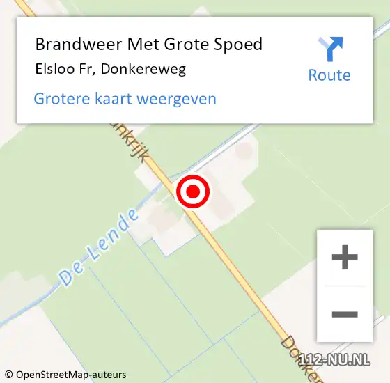 Locatie op kaart van de 112 melding: Brandweer Met Grote Spoed Naar Elsloo Fr, Donkereweg op 17 mei 2017 17:21