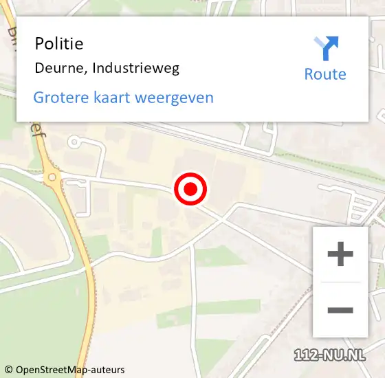 Locatie op kaart van de 112 melding: Politie Deurne, Industrieweg op 17 mei 2017 17:39