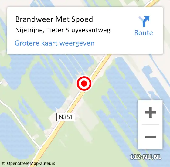 Locatie op kaart van de 112 melding: Brandweer Met Spoed Naar Nijetrijne, Pieter Stuyvesantweg op 17 mei 2017 17:45