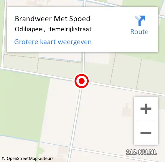 Locatie op kaart van de 112 melding: Brandweer Met Spoed Naar Odiliapeel, Hemelrijkstraat op 17 mei 2017 18:03