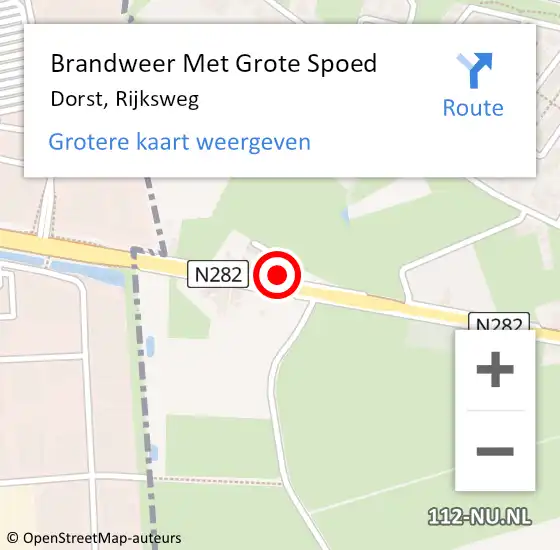 Locatie op kaart van de 112 melding: Brandweer Met Grote Spoed Naar Dorst, Rijksweg op 17 mei 2017 18:33