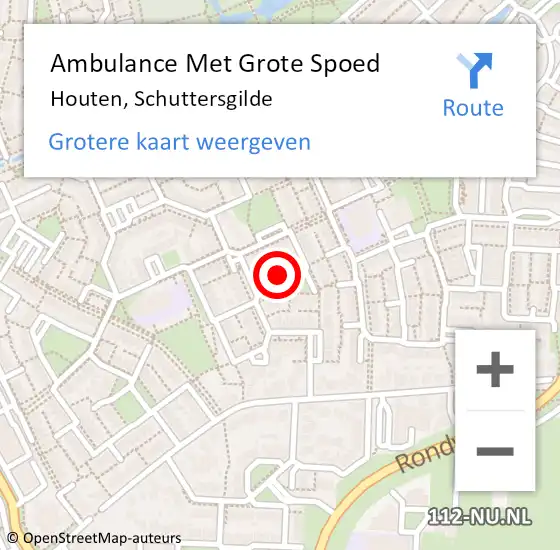 Locatie op kaart van de 112 melding: Ambulance Met Grote Spoed Naar Houten, Schuttersgilde op 17 mei 2017 18:36