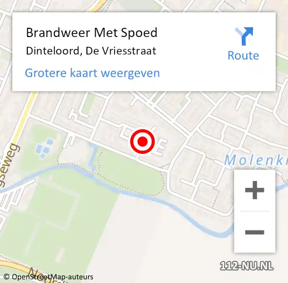 Locatie op kaart van de 112 melding: Brandweer Met Spoed Naar Dinteloord, De Vriesstraat op 17 mei 2017 20:19