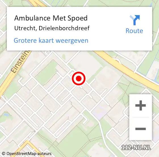 Locatie op kaart van de 112 melding: Ambulance Met Spoed Naar Utrecht, Drielenborchdreef op 17 mei 2017 21:19