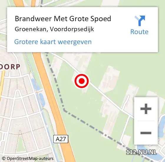 Locatie op kaart van de 112 melding: Brandweer Met Grote Spoed Naar Groenekan, Voordorpsedijk op 17 mei 2017 23:30