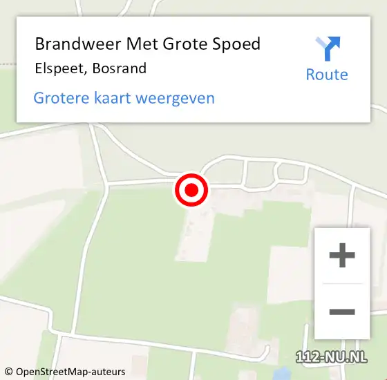 Locatie op kaart van de 112 melding: Brandweer Met Grote Spoed Naar Elspeet, Bosrand op 17 mei 2017 23:46