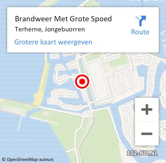 Locatie op kaart van de 112 melding: Brandweer Met Grote Spoed Naar Terherne, Jongebuorren op 18 mei 2017 00:02