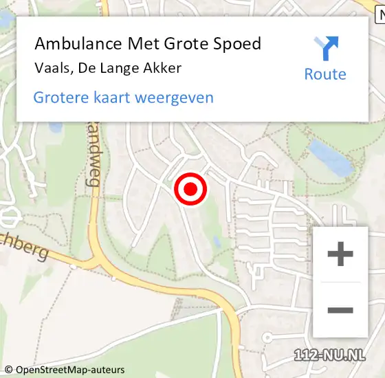 Locatie op kaart van de 112 melding: Ambulance Met Grote Spoed Naar Vaals, De Lange Akker op 20 januari 2014 19:25