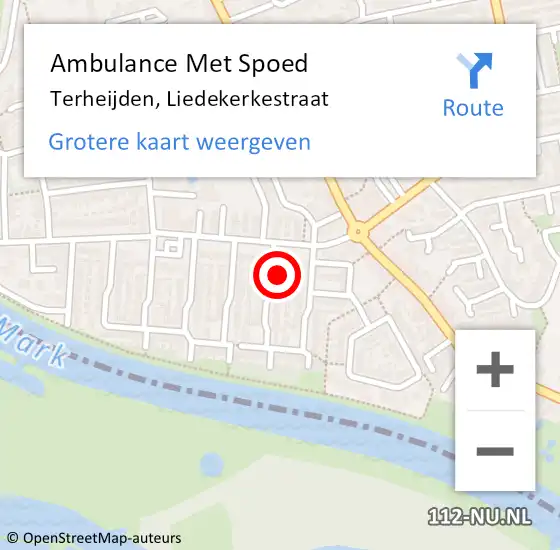 Locatie op kaart van de 112 melding: Ambulance Met Spoed Naar Terheijden, Liedekerkestraat op 18 mei 2017 00:50