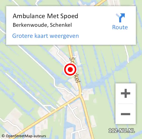 Locatie op kaart van de 112 melding: Ambulance Met Spoed Naar Berkenwoude, Schenkel op 18 mei 2017 04:51