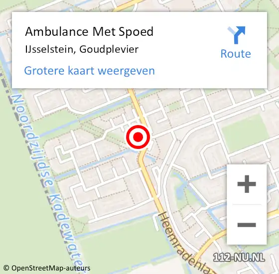 Locatie op kaart van de 112 melding: Ambulance Met Spoed Naar IJsselstein, Goudplevier op 18 mei 2017 05:52