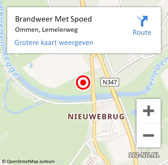 Locatie op kaart van de 112 melding: Brandweer Met Spoed Naar Ommen, Lemelerweg op 18 mei 2017 07:49