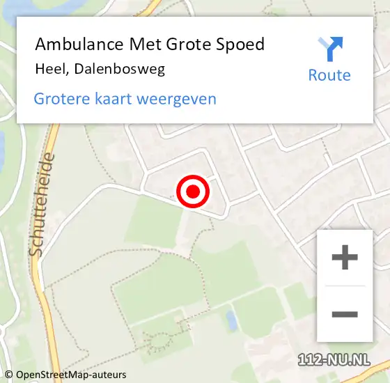 Locatie op kaart van de 112 melding: Ambulance Met Grote Spoed Naar Heel, Dalenbosweg op 18 mei 2017 08:13