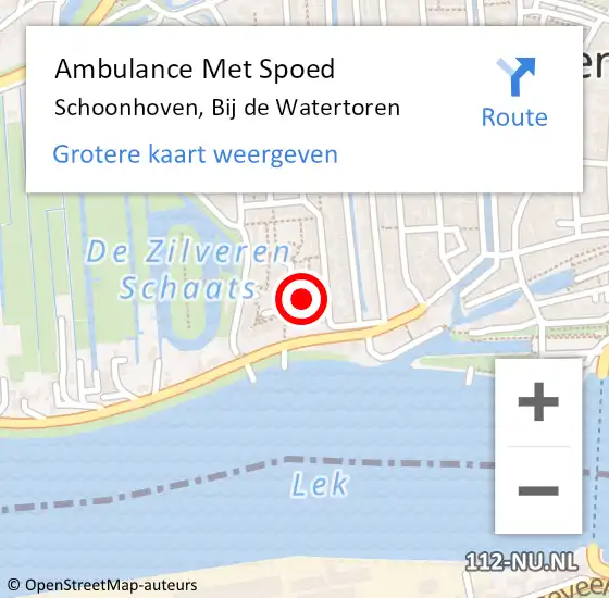 Locatie op kaart van de 112 melding: Ambulance Met Spoed Naar Schoonhoven, Bij de Watertoren op 18 mei 2017 11:33