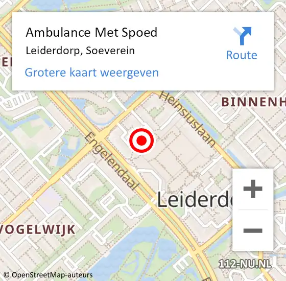 Locatie op kaart van de 112 melding: Ambulance Met Spoed Naar Leiderdorp, Soeverein op 18 mei 2017 11:41