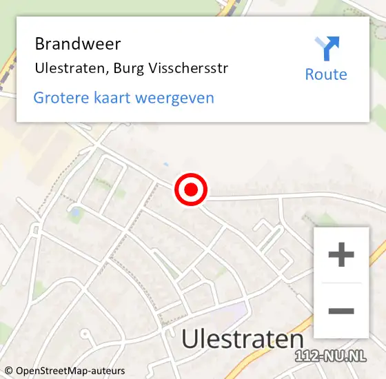 Locatie op kaart van de 112 melding: Brandweer Ulestraten, Burg Visschersstr op 20 januari 2014 20:28