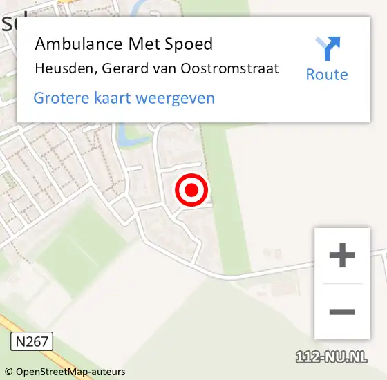 Locatie op kaart van de 112 melding: Ambulance Met Spoed Naar Heusden, Gerard van Oostromstraat op 18 mei 2017 12:02