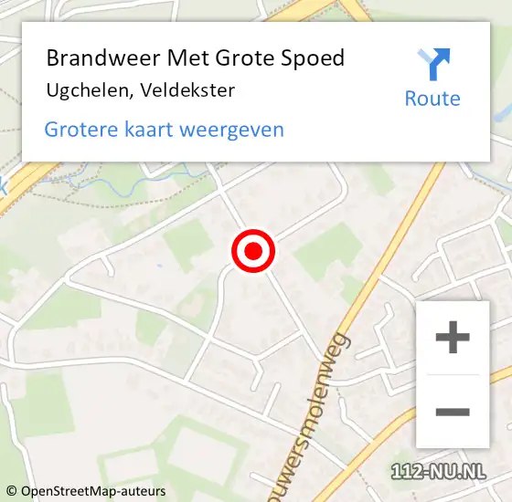 Locatie op kaart van de 112 melding: Brandweer Met Grote Spoed Naar Ugchelen, Veldekster op 20 januari 2014 20:30