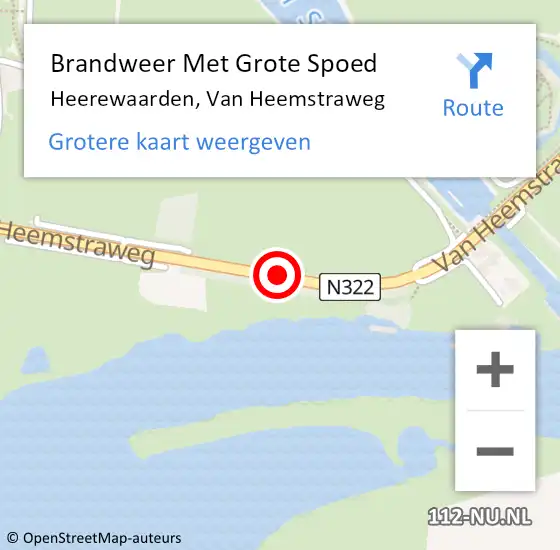 Locatie op kaart van de 112 melding: Brandweer Met Grote Spoed Naar Heerewaarden, Van Heemstraweg op 18 mei 2017 14:06