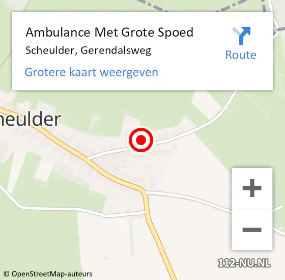 Locatie op kaart van de 112 melding: Ambulance Met Grote Spoed Naar Scheulder, Gerendalsweg op 20 januari 2014 20:58